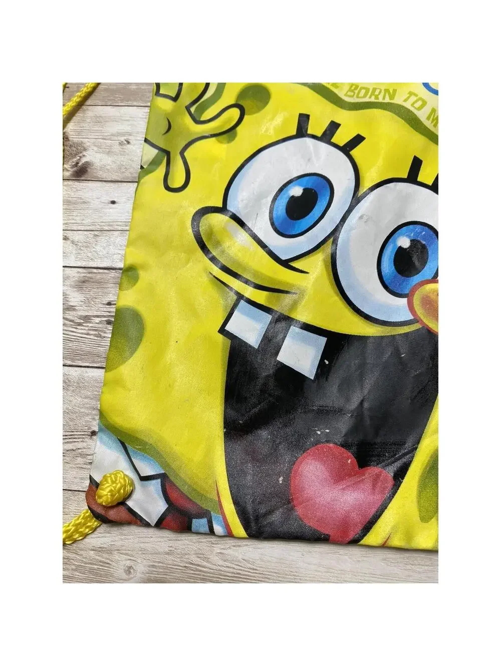 Nickelodeon SpongeBob SquarePants Drawstring Bag Backpack As Is Condition Used